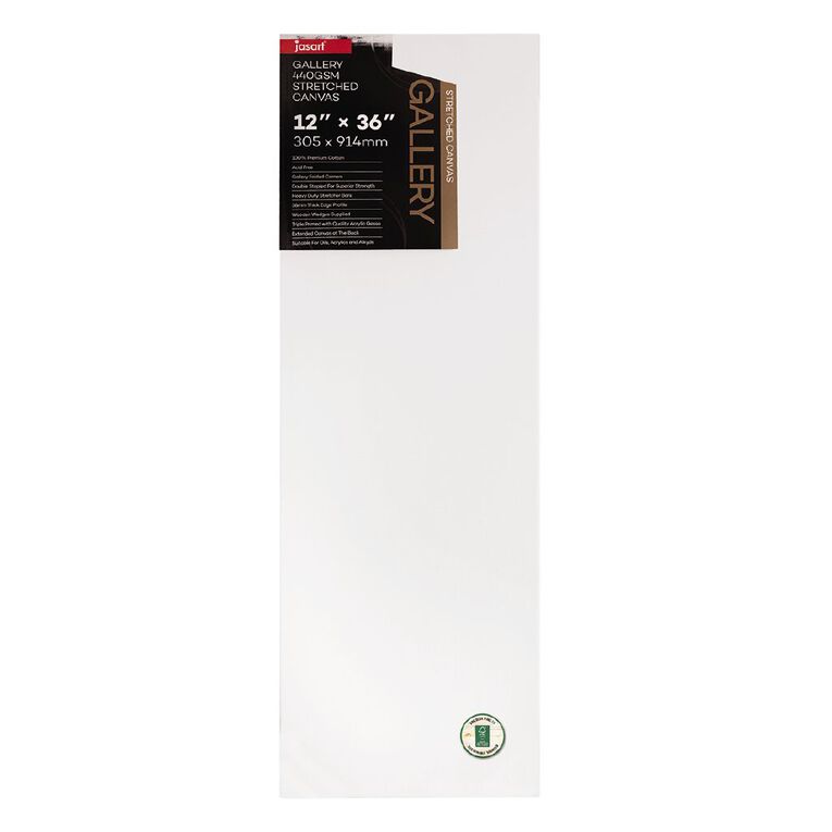 Jasart Gallery 1.5 inch Thick Edge Canvas 12x36 inches White, , hi-res