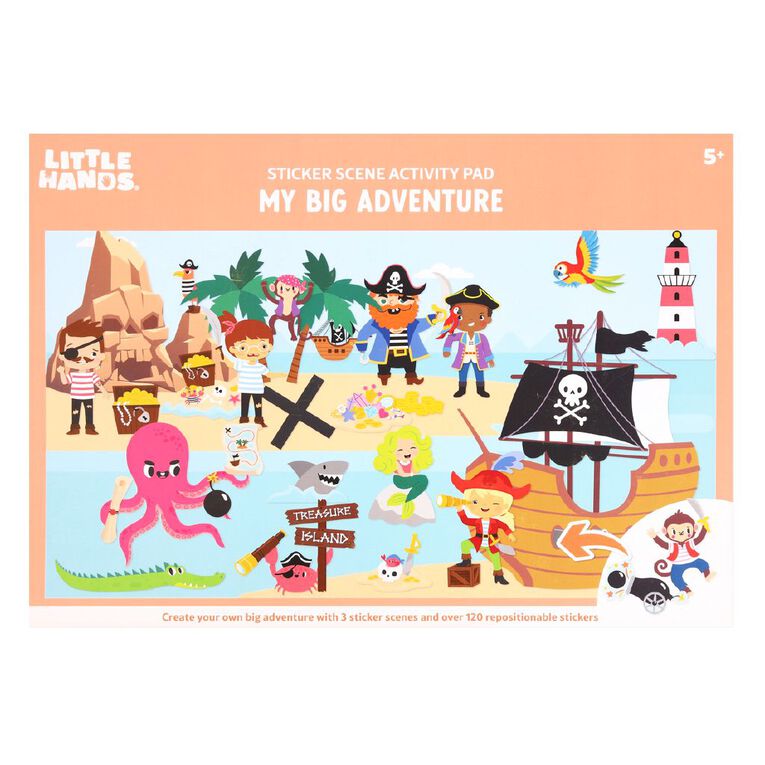 Little Hands Reuseable Sticker Scene Pad My Big Adventure A3, , hi-res