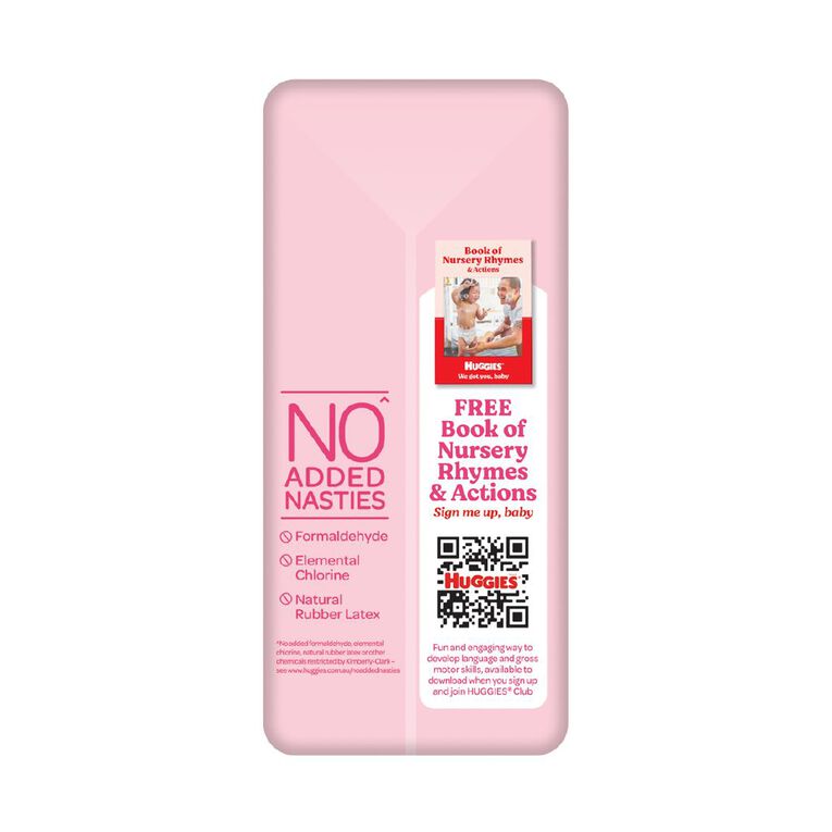 Huggies Girls' Convenience Nappy Toddler Size 4 10-15kg 18 Pack, , hi-res