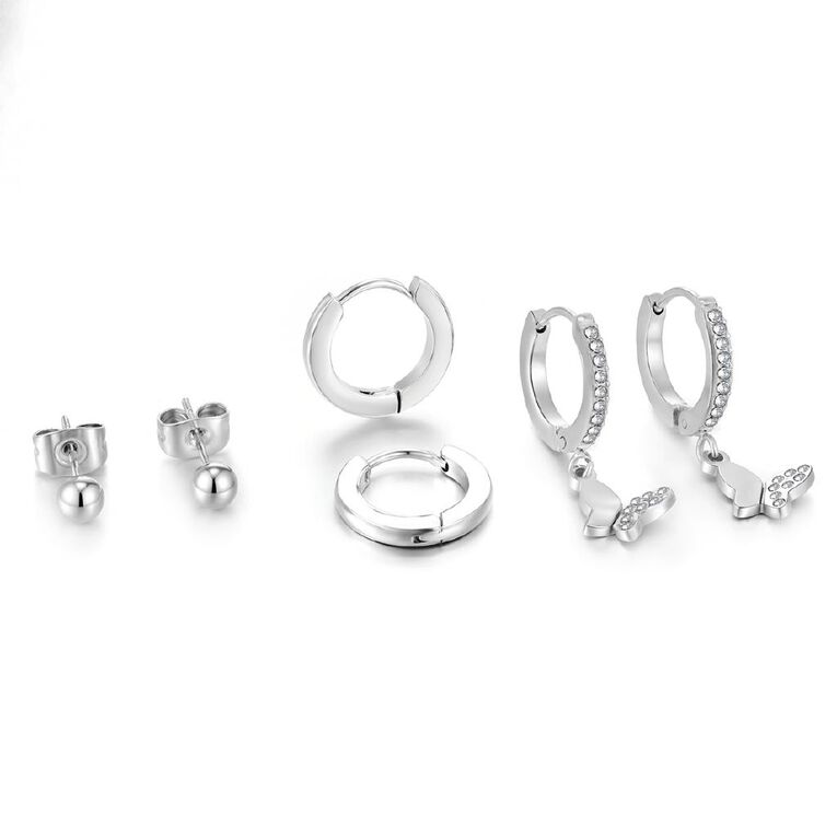 Waterproof Butterfly Hoop Earrings, , hi-res