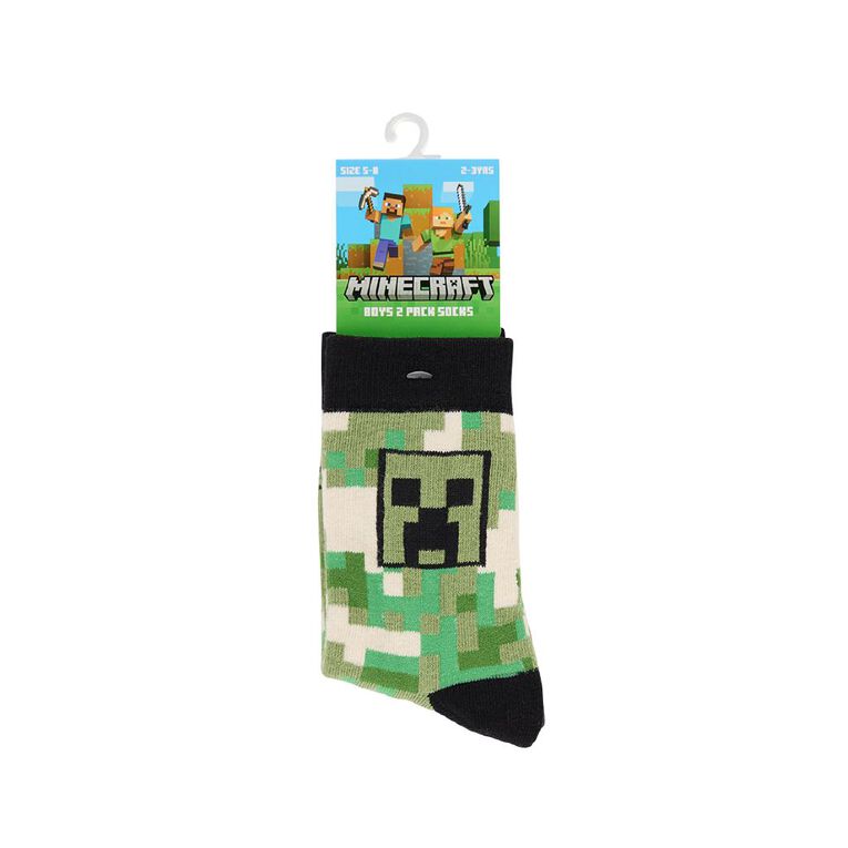Minecraft Crew Socks 2 Pack, Black, hi-res