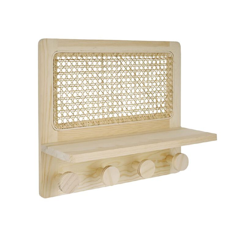 Living & Co Rattan Shelf Coat Rack, , hi-res