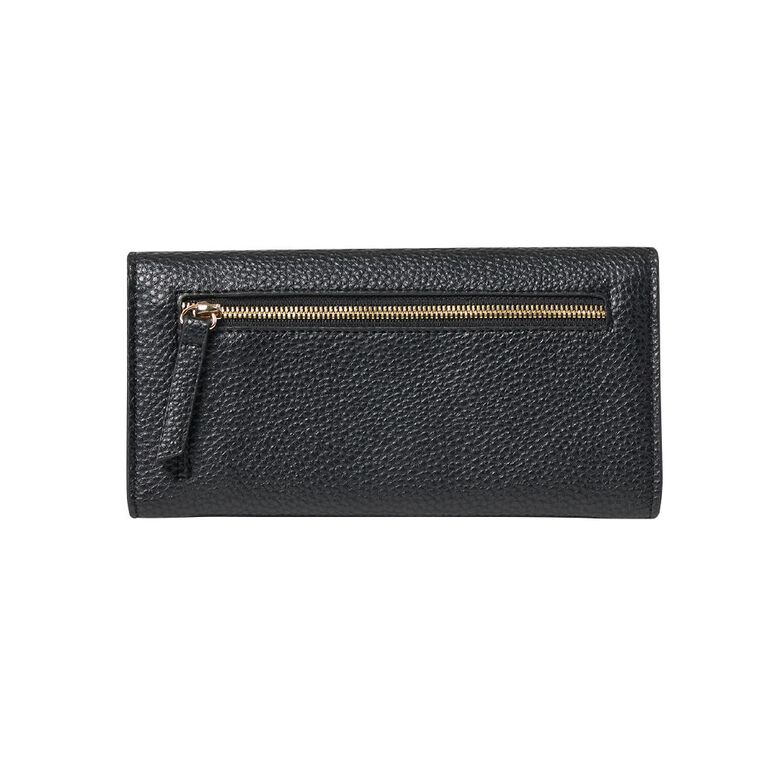 H&H Women's Zip Textured Purse, Black, hi-res