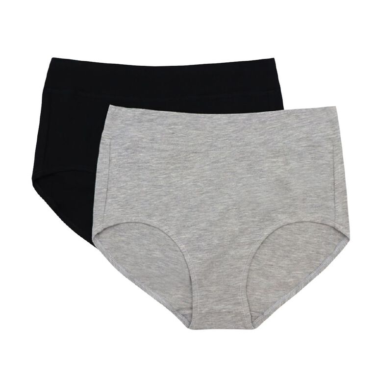 Underworks Women's Smooth Line Full Briefs 2 Pack, Grey Marle, hi-res