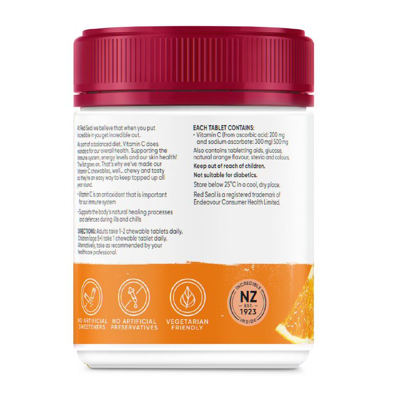 Red Seal Vitamin C Orange 500mg 200s, , hi-res