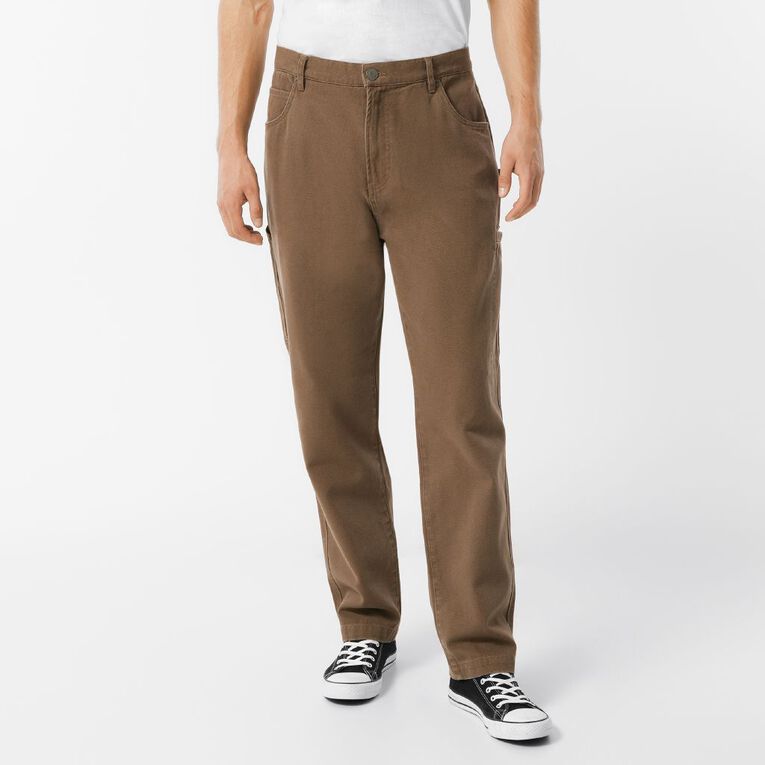 H&H Men's Relaxed Carpenter Pants, Brown Mid, hi-res