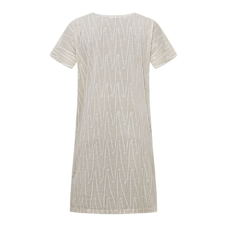 Karanga Ink Women's Jersey Pop Over Dress, Cream, hi-res