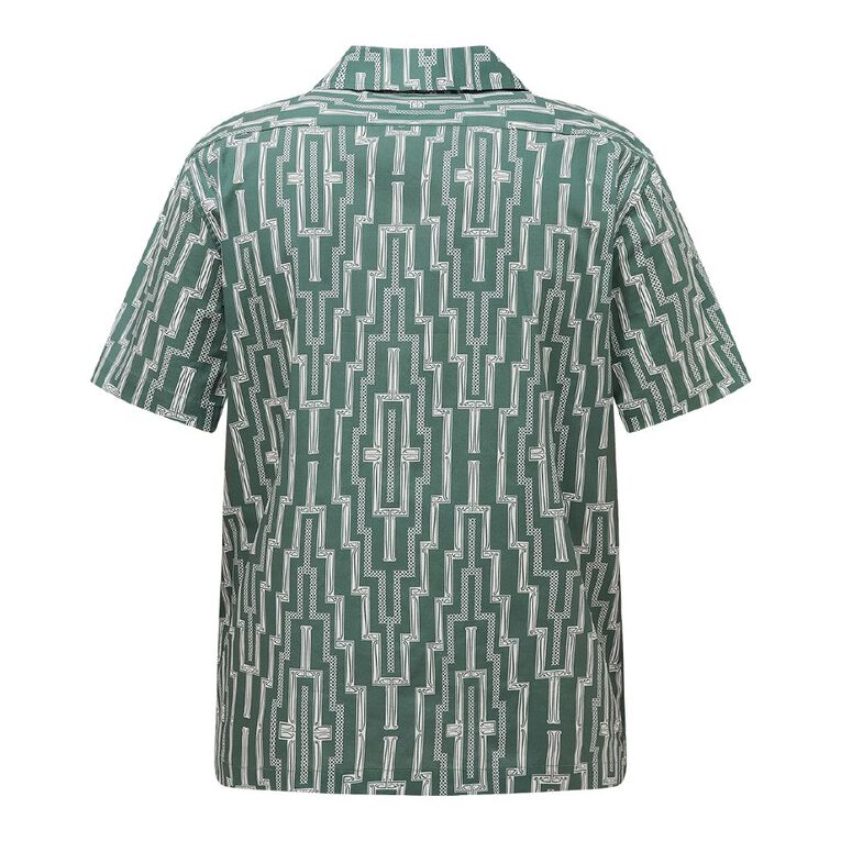 Karanga Ink Men's Short Sleeve Shirt, Green Dark, hi-res
