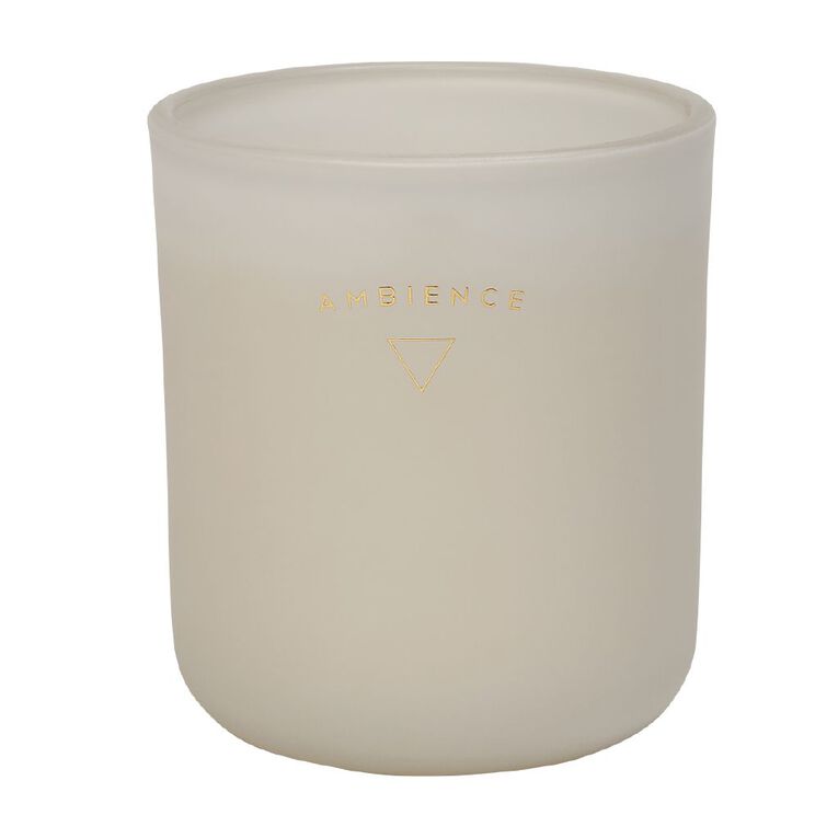 Living & Co Ambience Candle Jar Vanilla Oak 5oz White 5oz, White, hi-res