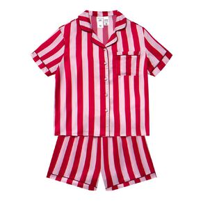 H&H Girls' Satin Short Sleeve Pyjama Set