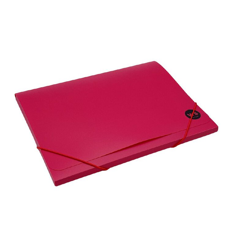WS Document Wallet PP Elastic Closure Red A4, , hi-res