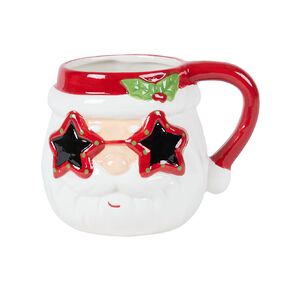Wonderland Home Summer Santa Mug White/Red