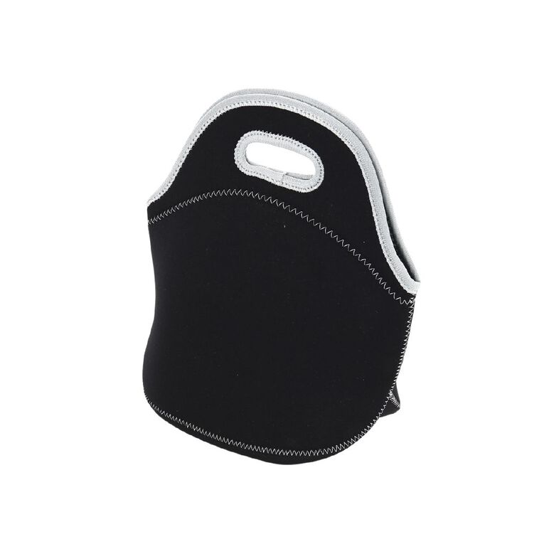 Living & Co Soft Touch Lunch Bag Trim Pop Black, , hi-res