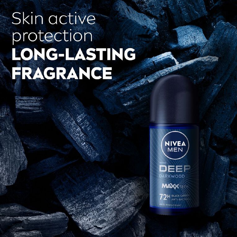 Nivea Men Roll On Deodorant Deep Darkwood 50ml, , hi-res