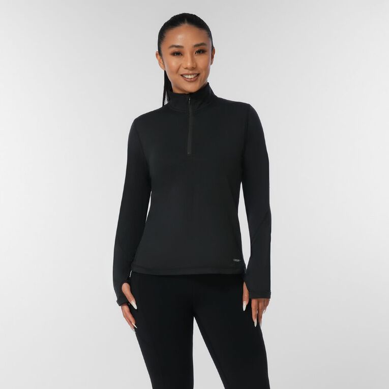 Active Intent Women's Quarter Zip Sweatshirt, Black, hi-res