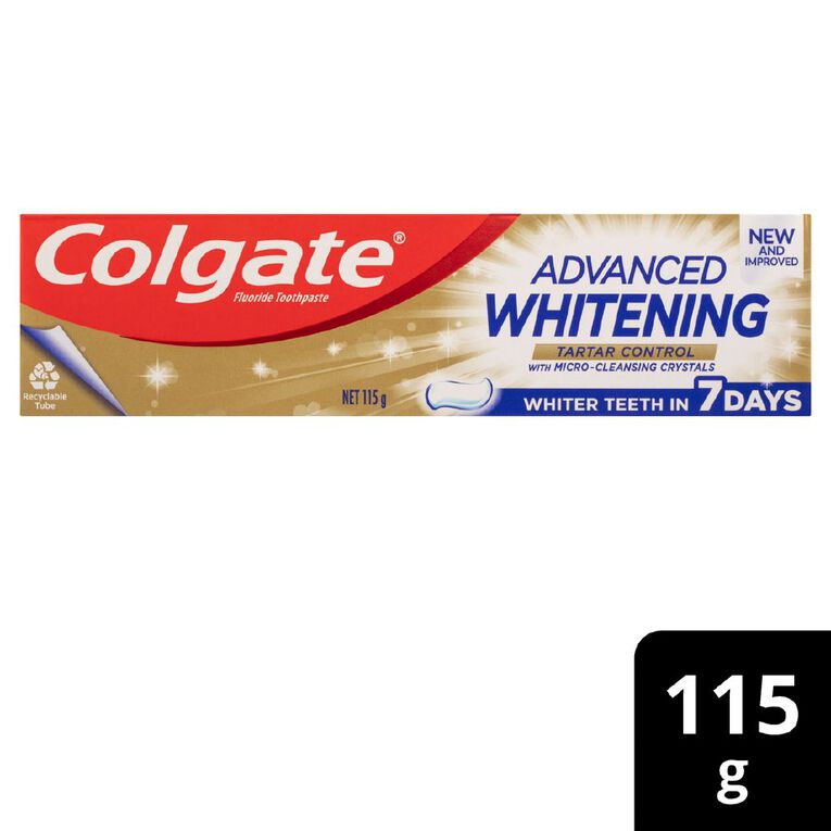 Colgate Advanced Whitening Tartar Control Toothpaste 115g, , hi-res