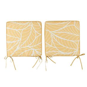 Living & Co Outdoor Chairpad 2 Pack Leaves Yellow 40cm x 40cm