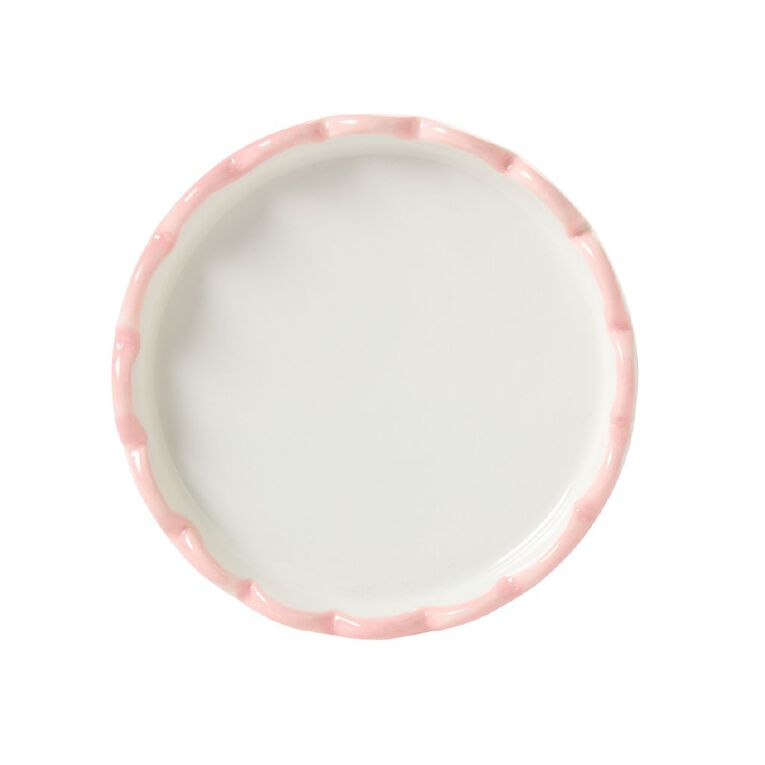 Living & Co Scallop Trim Trinket Tray Pink One Size, , hi-res