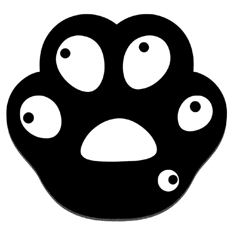 Playmax Paw Print Mouse Mat Black, , hi-res
