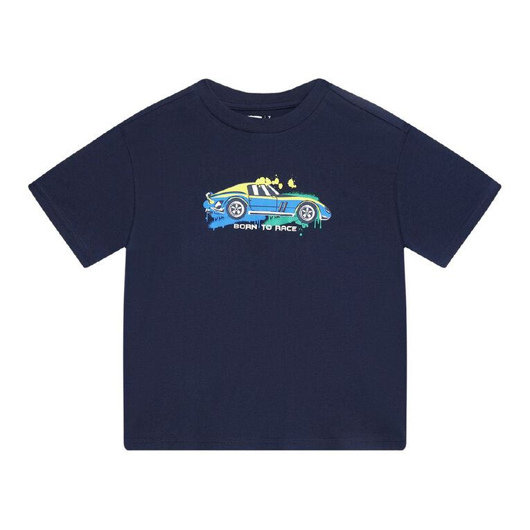 Young Original Short Sleeve Relaxed Print Tee, Blue Dark, hi-res