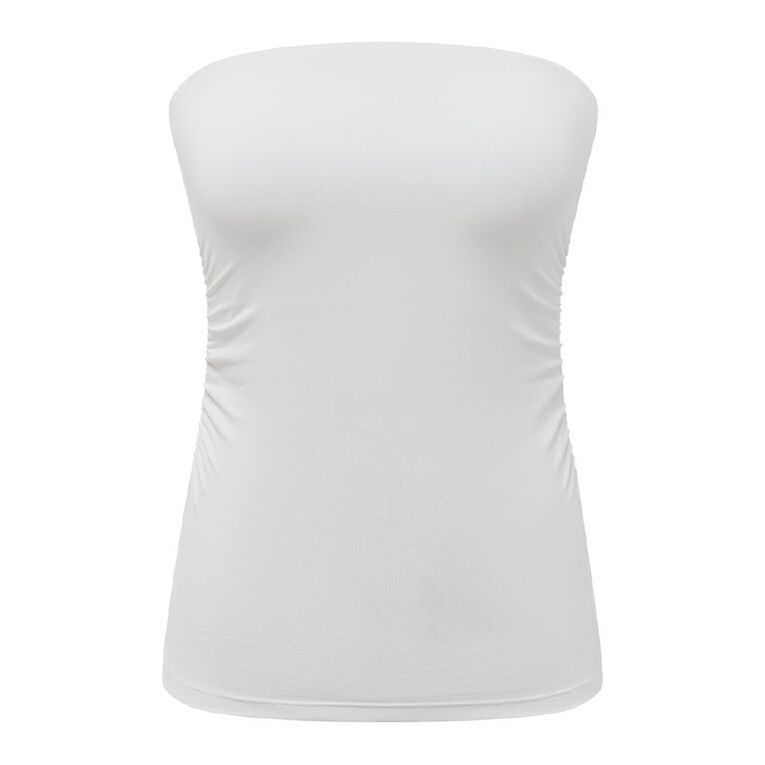 Garage Women's Contour Ruched Bandeau, White, hi-res
