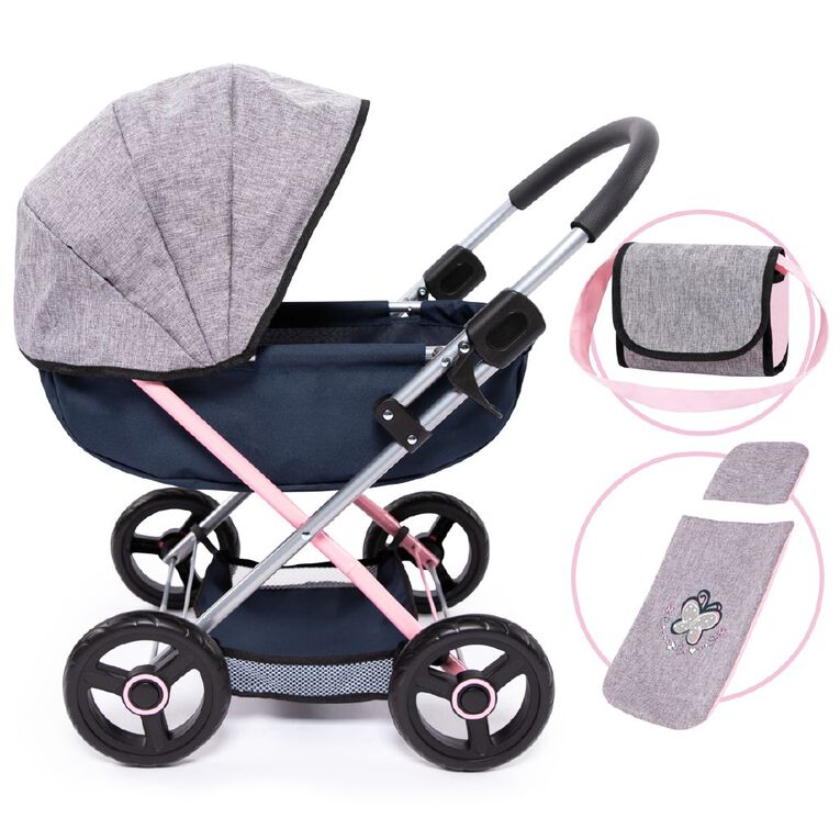 Bayer Dolls Pram Cosy Grey/Blue, , hi-res