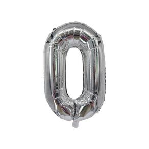 Party Inc Foil Balloon #0 Silver 35cm