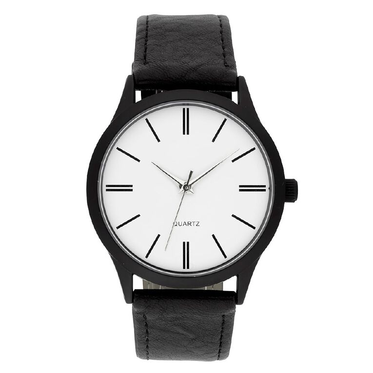 H&H Men's Analogue Watch Black/White, , hi-res