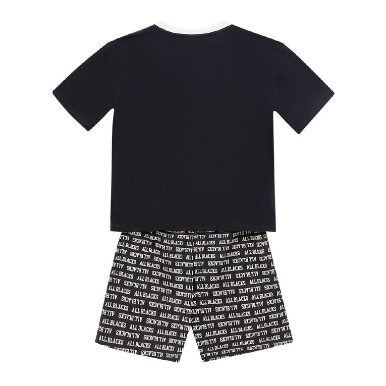 All Blacks Boys' Tee and Short Pyjama Set, Black, hi-res