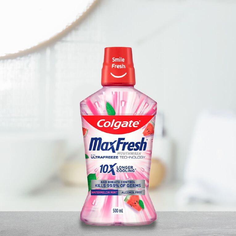 Colgate Max Fresh Watermelon Mint Mouthwash 500ml, , hi-res