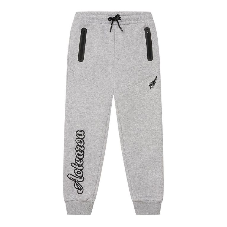 Active Intent Youth Supporter Trackpants, Grey Marle, hi-res