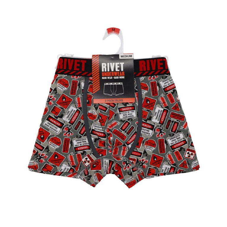 Rivet Men's Trunks 2 Pack, Red/Black, hi-res