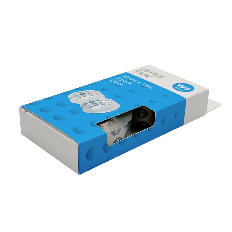 WS Office Tape 18mm x 33m Clear 2 Pack, , hi-res