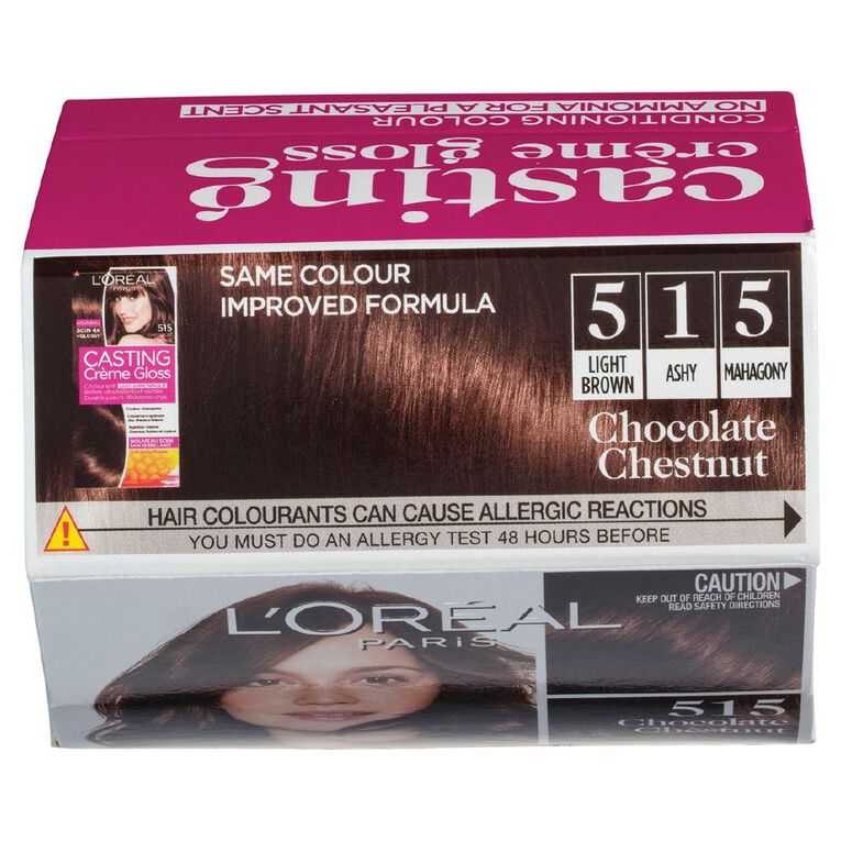 L'Oreal Paris Casting Creme Gloss Hair Colour Chocolate Chestnut 515, , hi-res