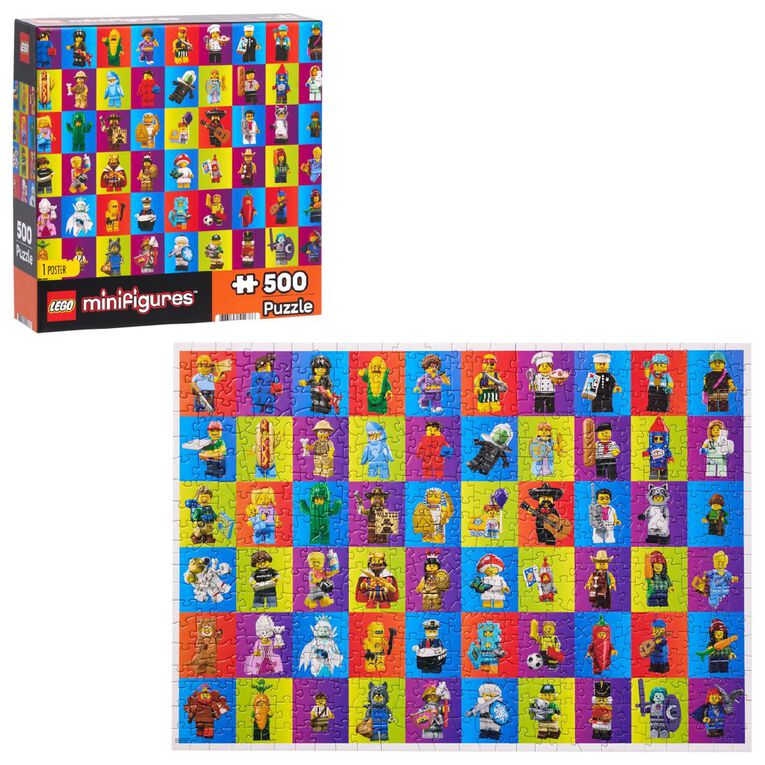 LEGO Minifigures Collage 500 Piece Puzzle Assorted, , hi-res