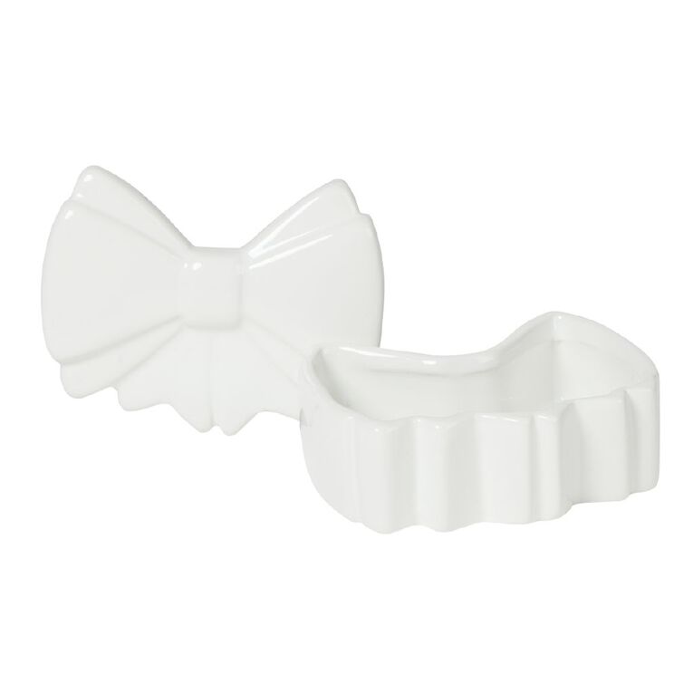 Living & Co Ceramic Bow Trinket Box, , hi-res