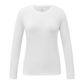 H&H Essentials Women's Stretch Long Sleeve Scoop Neck Tee