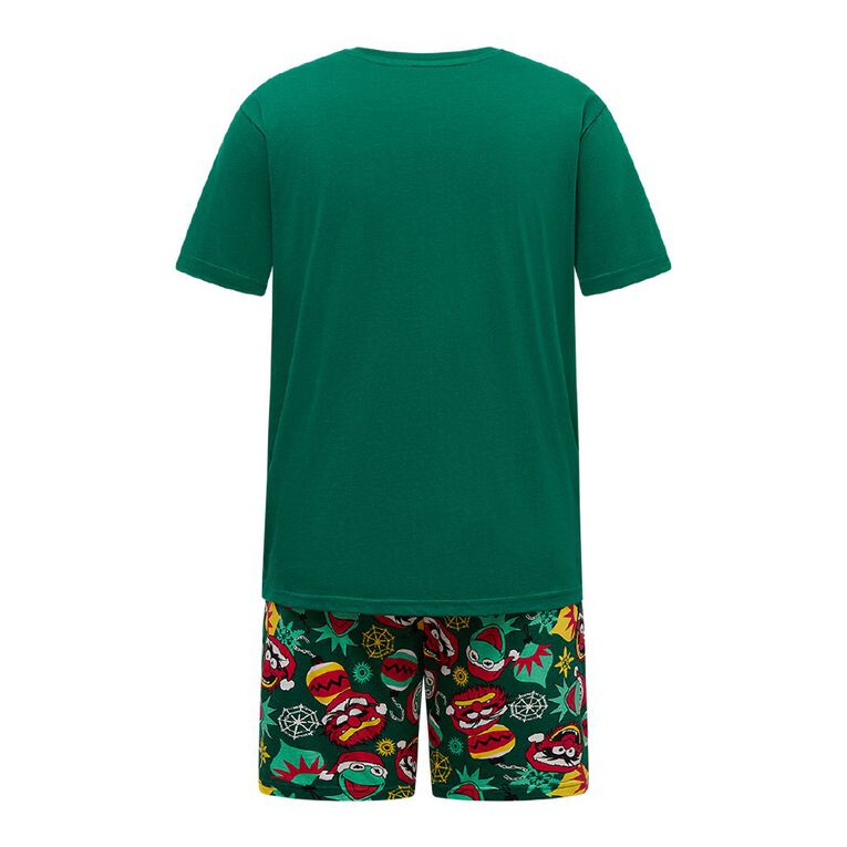 Muppets Tshirt and Short Pyjama Set, Green Mid, hi-res