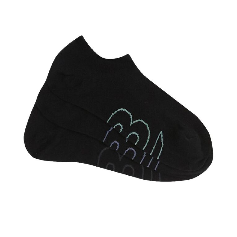 B FOR BONDS Men's No Show Socks 3 Pack, Black, hi-res