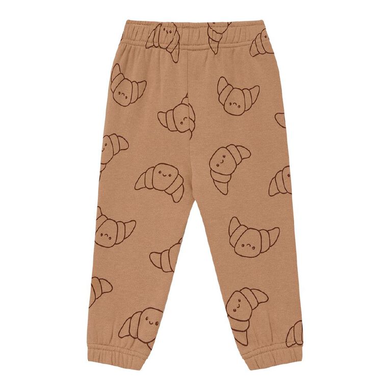 Young Original Babies' Printed Trackpants, Brown Mid CROISSANT, hi-res
