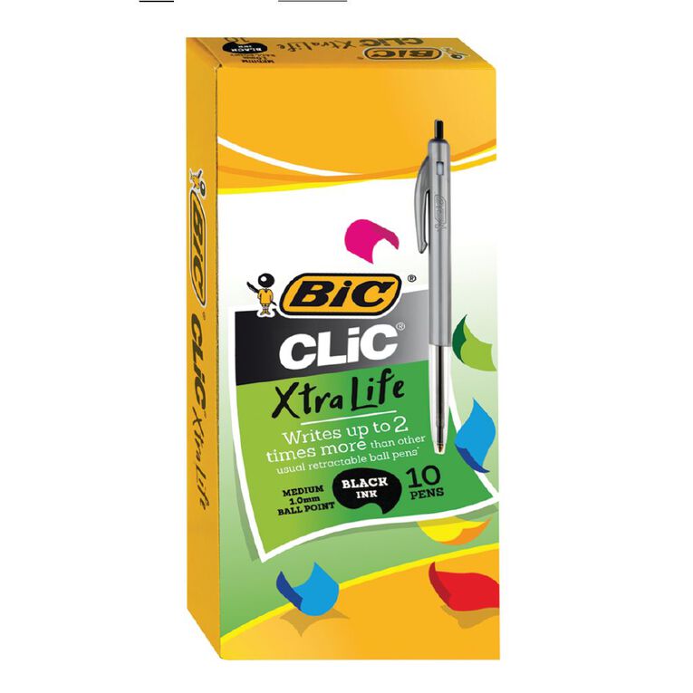 Bic Clic Pen 10 Pack Black Black, , hi-res