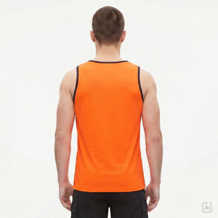 Rivet Compliant Fluoro Singlet, Orange/Fluro, hi-res