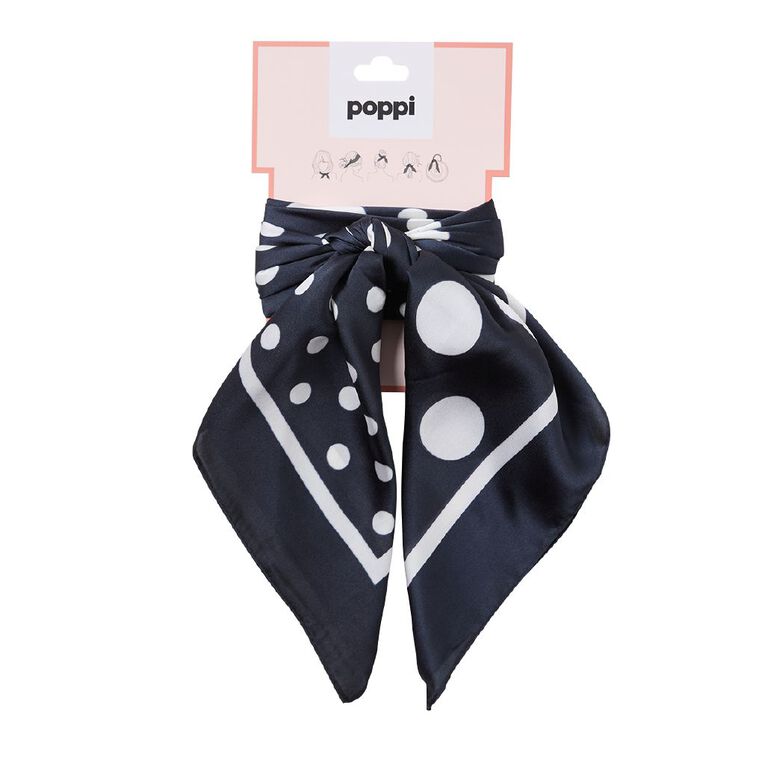 Poppi Head Scarf Black Polka Dot, , hi-res