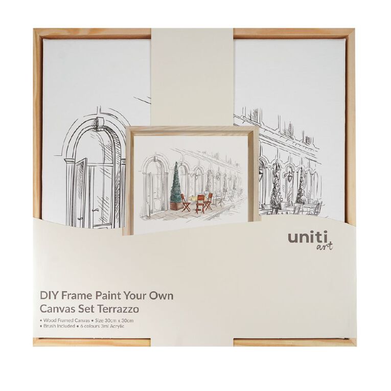 Uniti Framed DIY Paint Your Own Canvas Kit Terrazzo, , hi-res