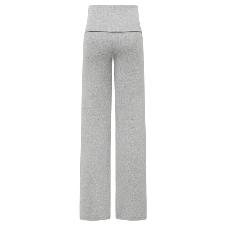 H&H Women's Rib Fold Over Lounge Pants, Grey Marle, hi-res