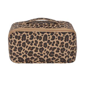 Poppi Zip Open Large Cosmetic Bag Leopard