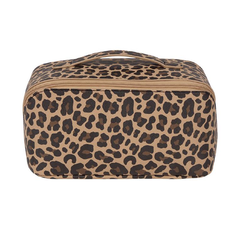 Poppi Zip Open Large Cosmetic Bag Leopard, , hi-res