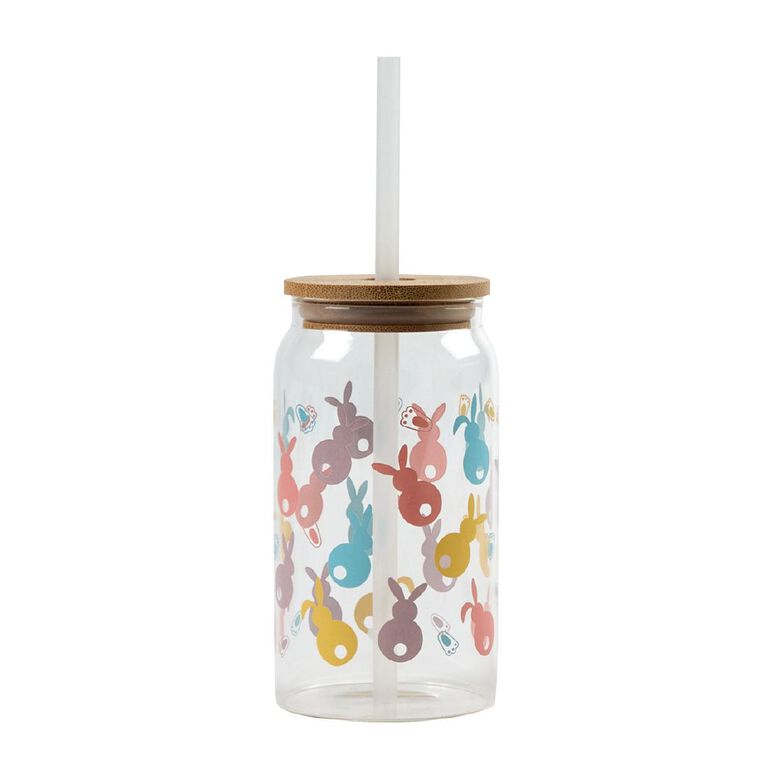 Living & Co Bunny Smoothie Cup 380ml Clear, , hi-res