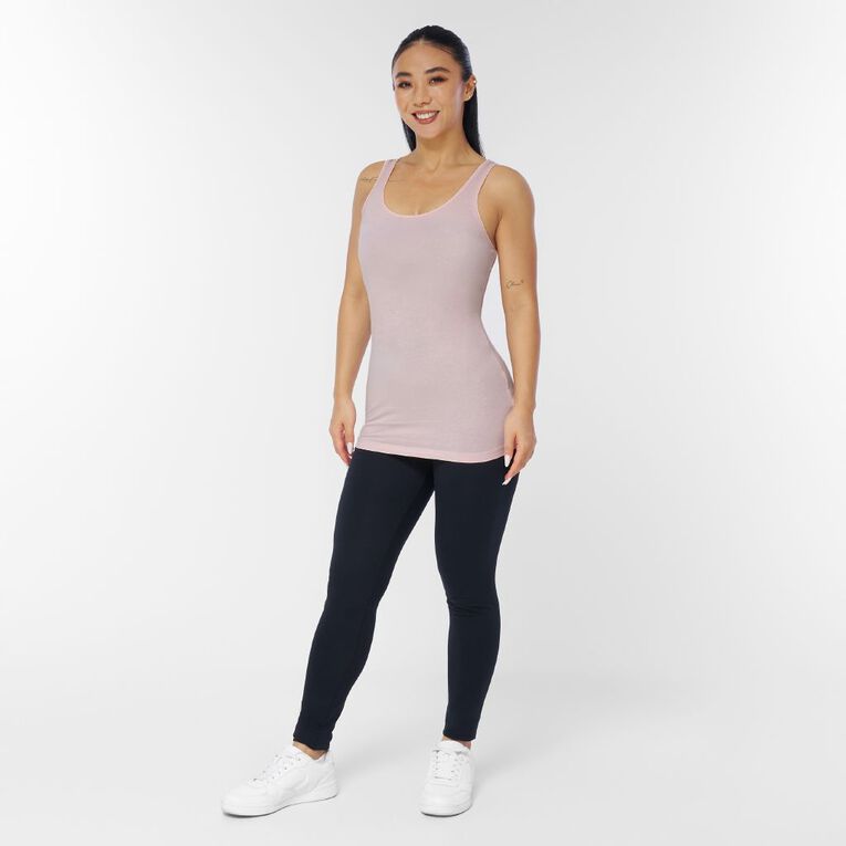 H&H Women's Stretch Longline Tank, Pink Light, hi-res