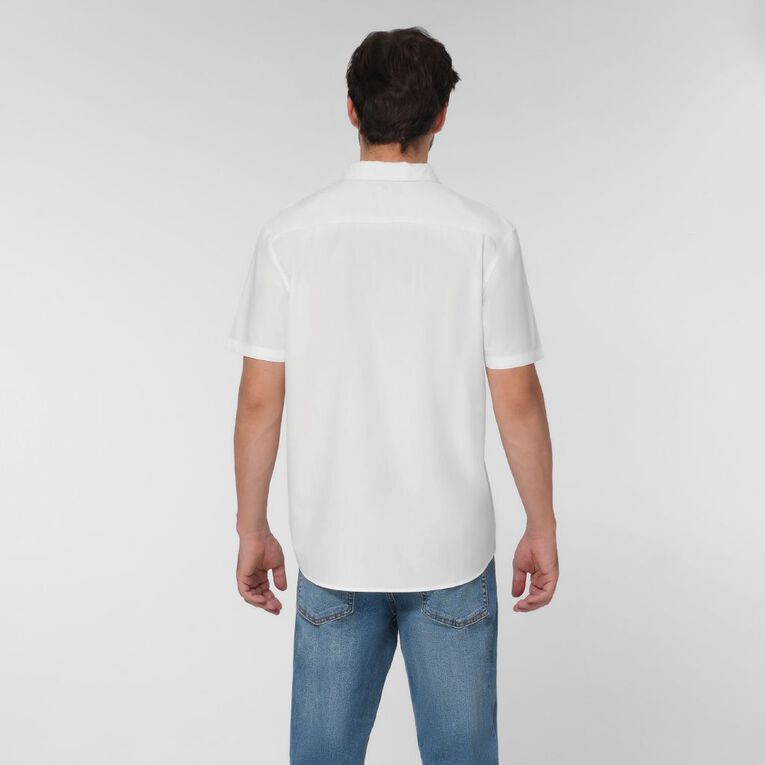 H&H Men's Short Sleeve Plain Dyed Shirt, White, hi-res